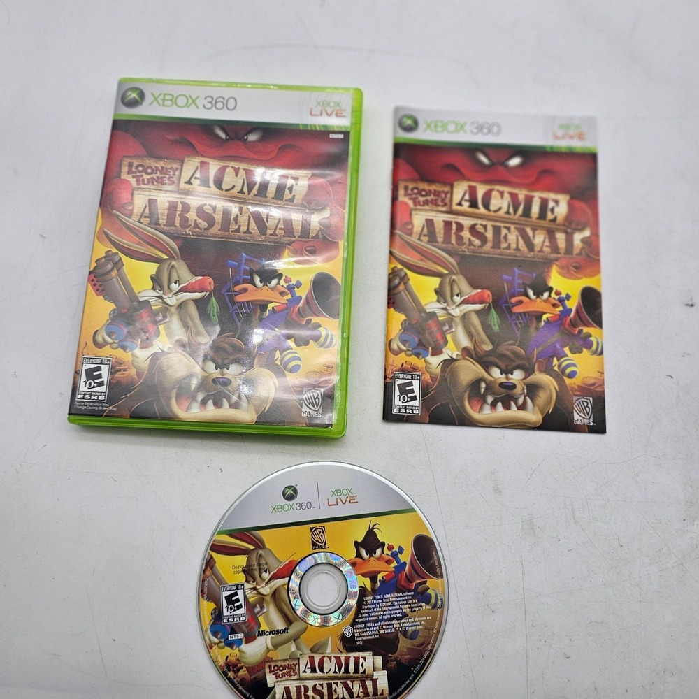 Looney Tunes Acme Arsenal Microsoft Xbox 360 Complete CIB Shooter WB Games E10+